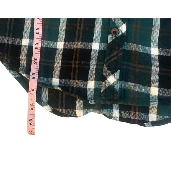 L.I.F.E Dark Green Plaid Button-Down Flannel Womens Size M - Picture 4 of 5